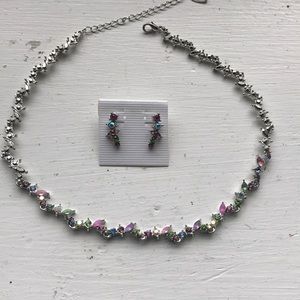 Sparkly necklace & earrings